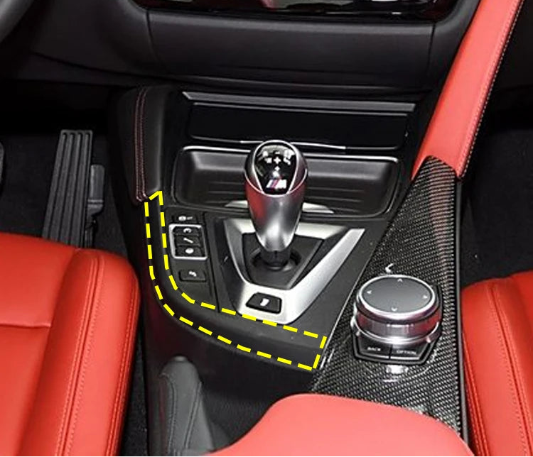 F30/F80 Real Carbon Fiber Overlay for Center Console Gear Shift Side Panel