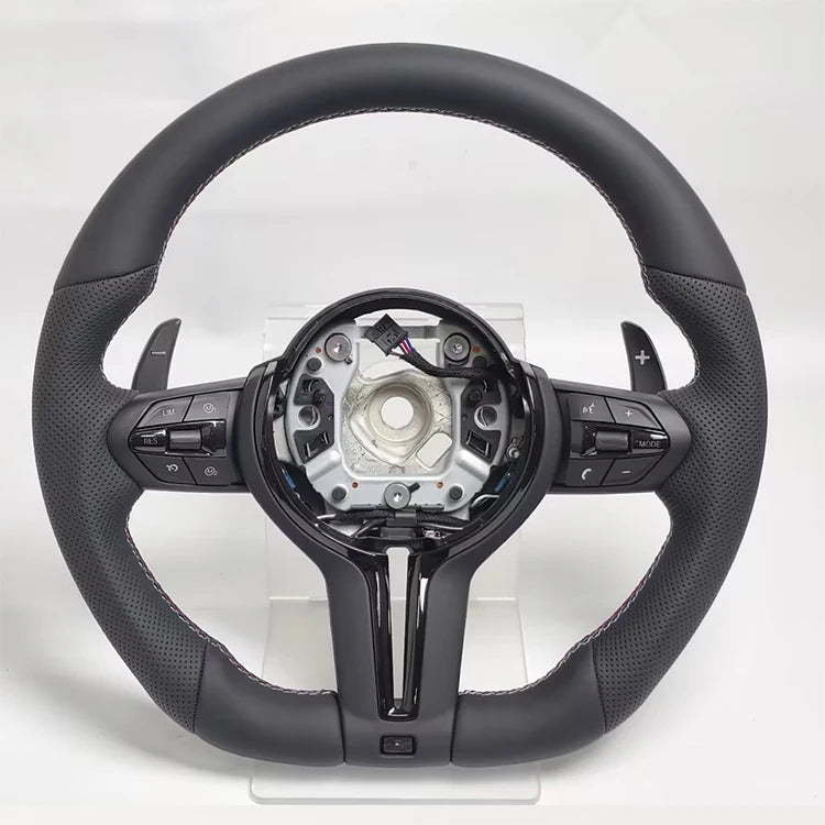 F10 F15 Perforated Leather Flat-Bottom Steering Wheel