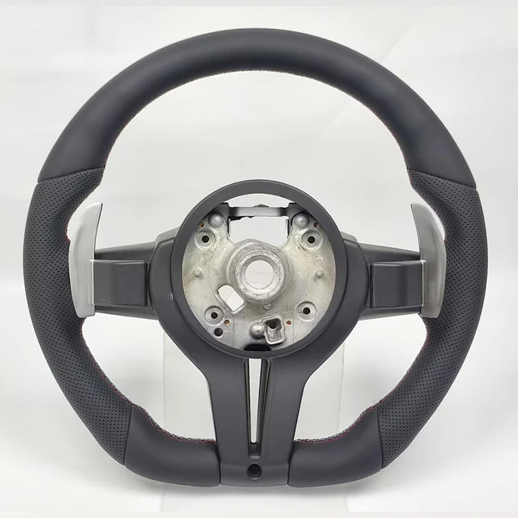 F10 F15 Perforated Leather Flat-Bottom Steering Wheel