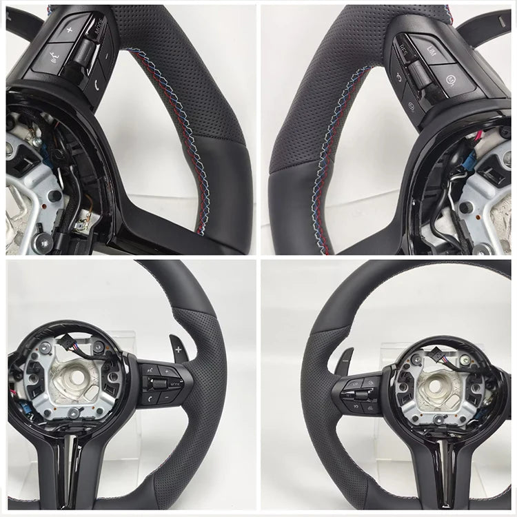 F10 F15 Perforated Leather Flat-Bottom Steering Wheel